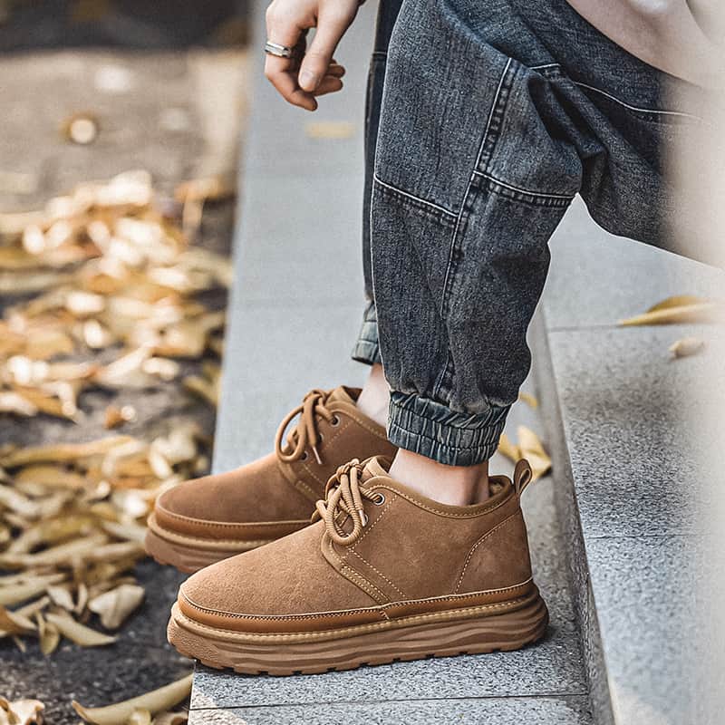 スノーブーツ メンズ 秋冬 ボア裏地 保温 ミドルカット ショートブーツ スエード 厚手スニーカー 冬靴 トレッキングシュー |  | 08