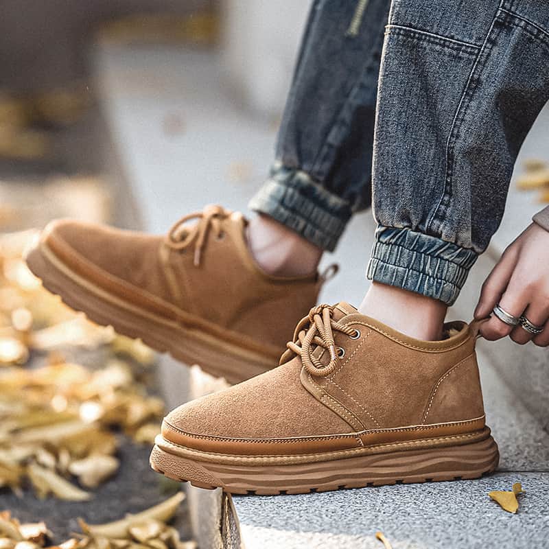 スノーブーツ メンズ 秋冬 ボア裏地 保温 ミドルカット ショートブーツ スエード 厚手スニーカー 冬靴 トレッキングシュー |  | 09