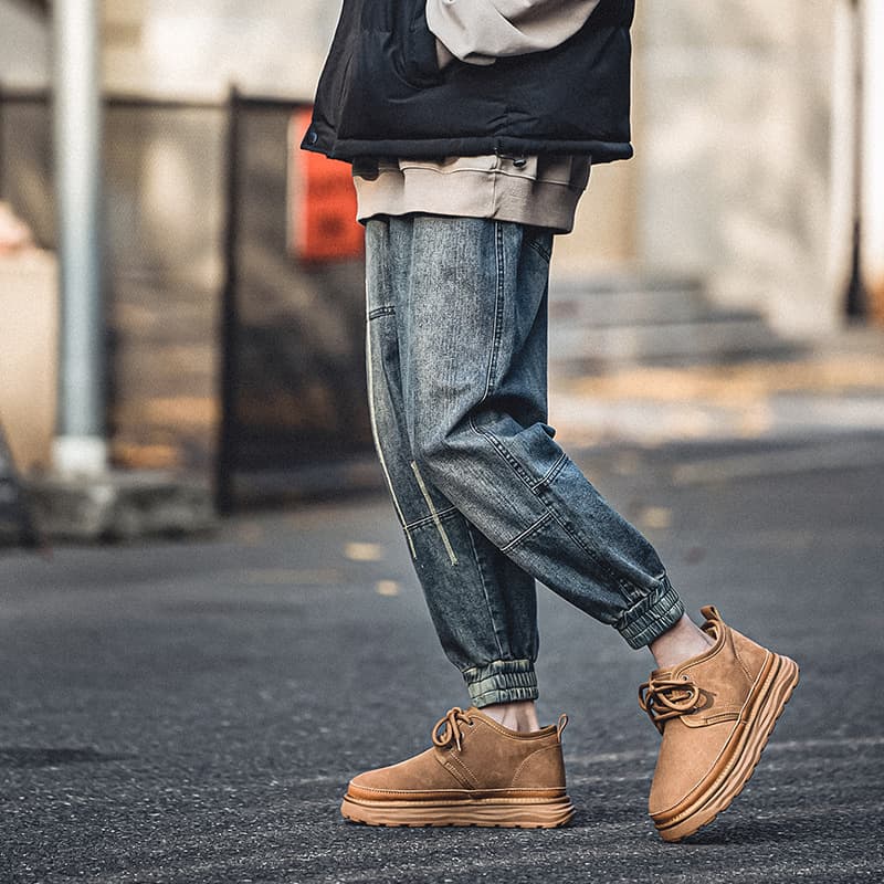 スノーブーツ メンズ 秋冬 ボア裏地 保温 ミドルカット ショートブーツ スエード 厚手スニーカー 冬靴 トレッキングシュー |  | 10