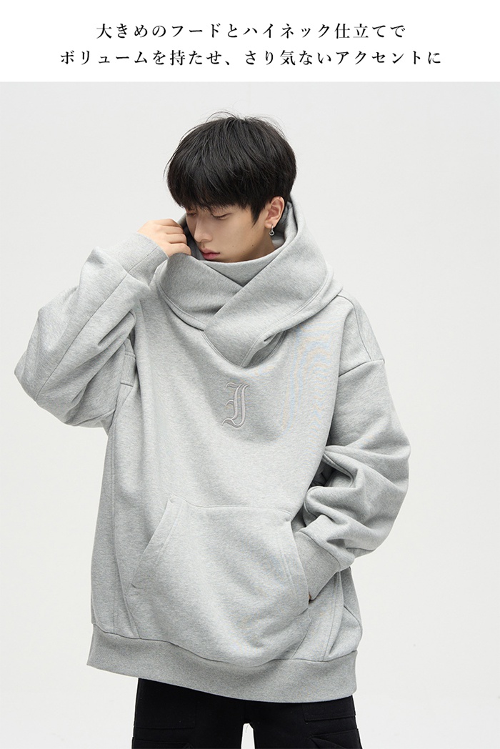 ハイネックプルパーカー メンズ 長袖 2type 裏起毛type パーカー ロゴ プルオーバー ゆったり トップス 防寒 暖か 厚手 おしゃれ ヘビロテ 秋 冬 |  | 05