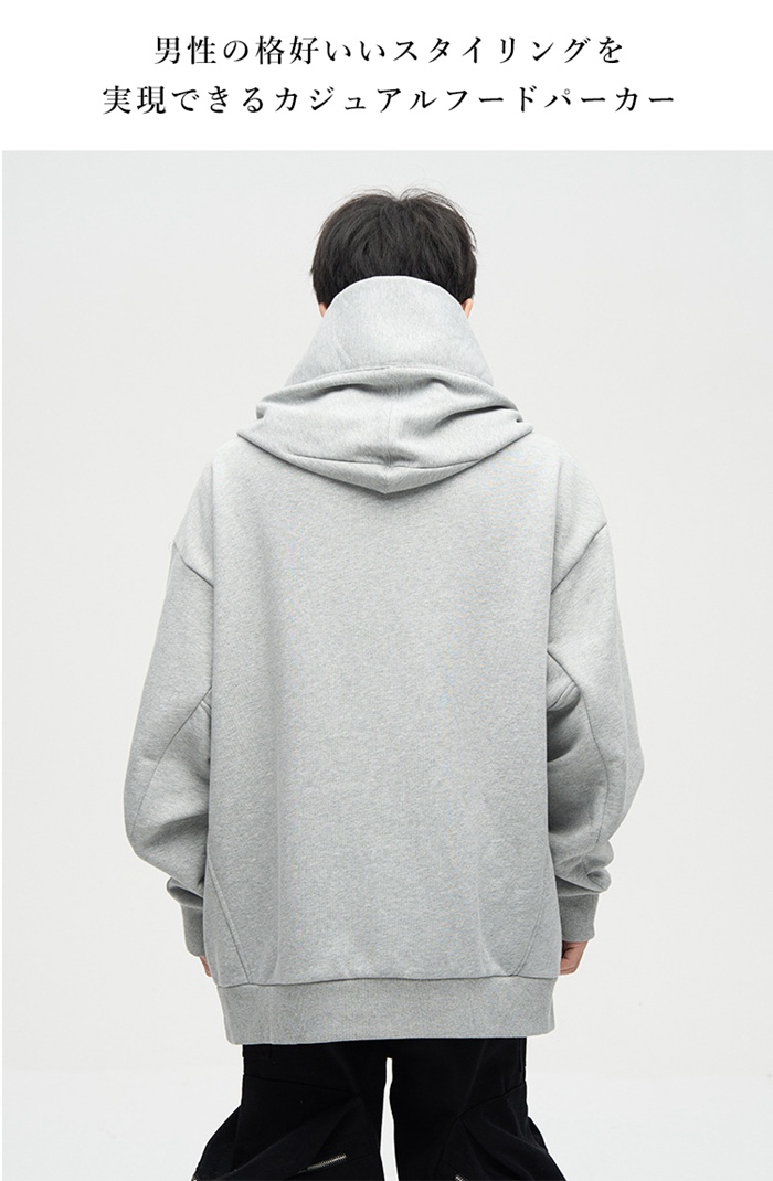 ハイネックプルパーカー メンズ 長袖 2type 裏起毛type パーカー ロゴ プルオーバー ゆったり トップス 防寒 暖か 厚手 おしゃれ ヘビロテ 秋 冬 |  | 06