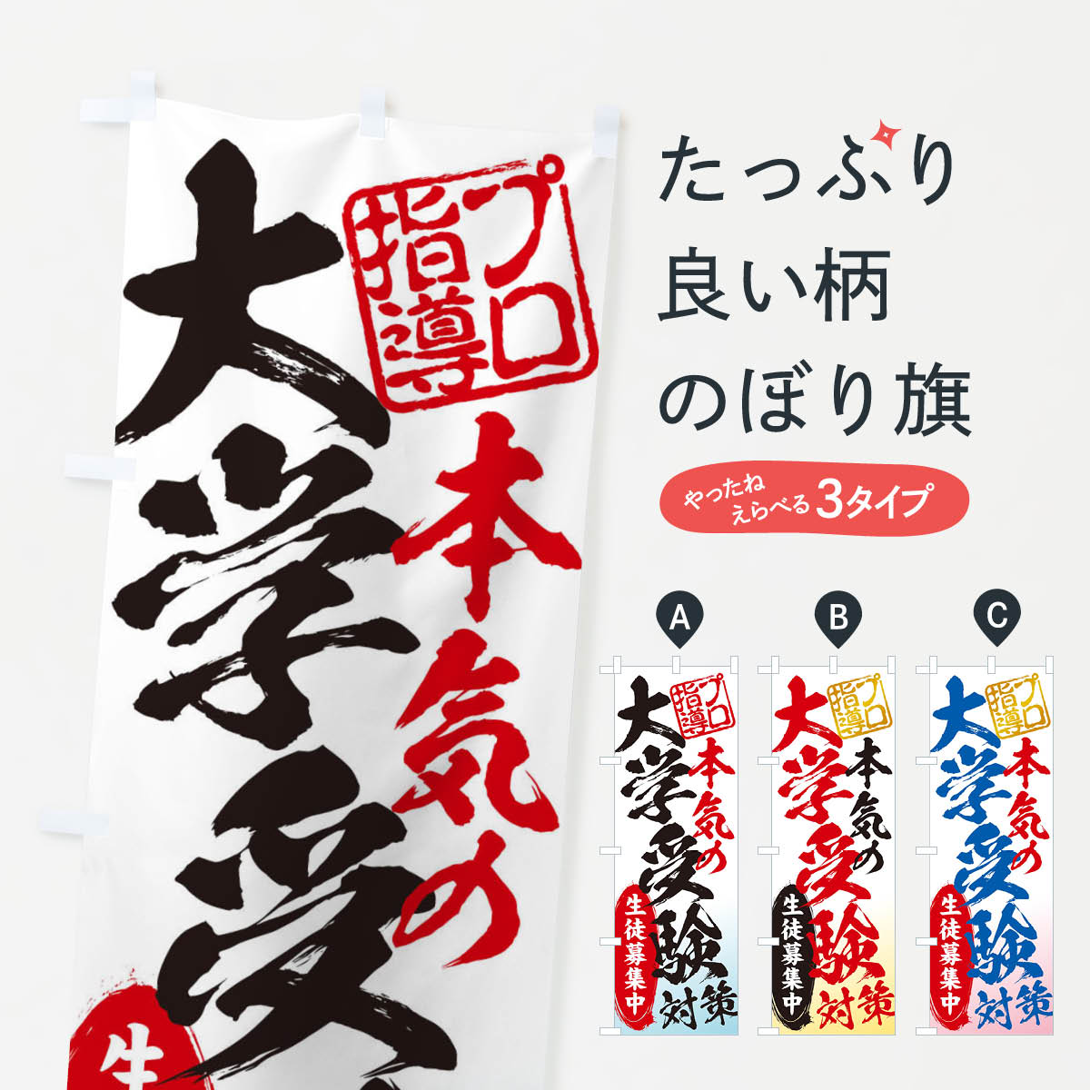 大学受験対策／生徒募集中／学習塾のぼり旗