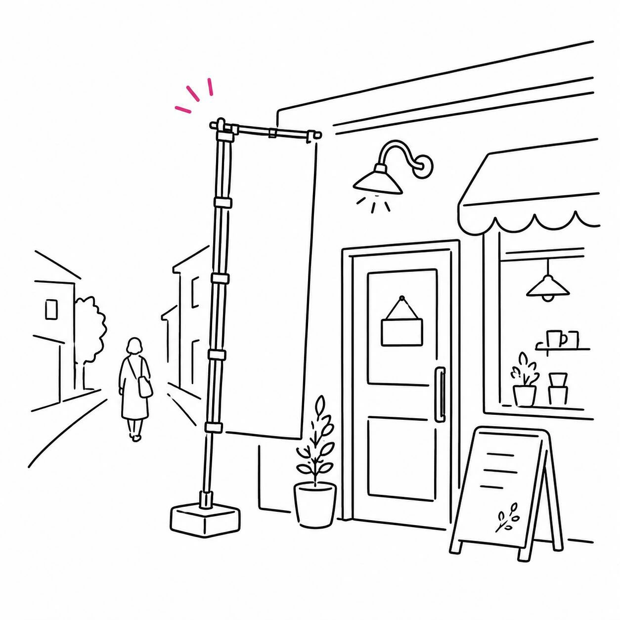お店をひと目を引く存在に