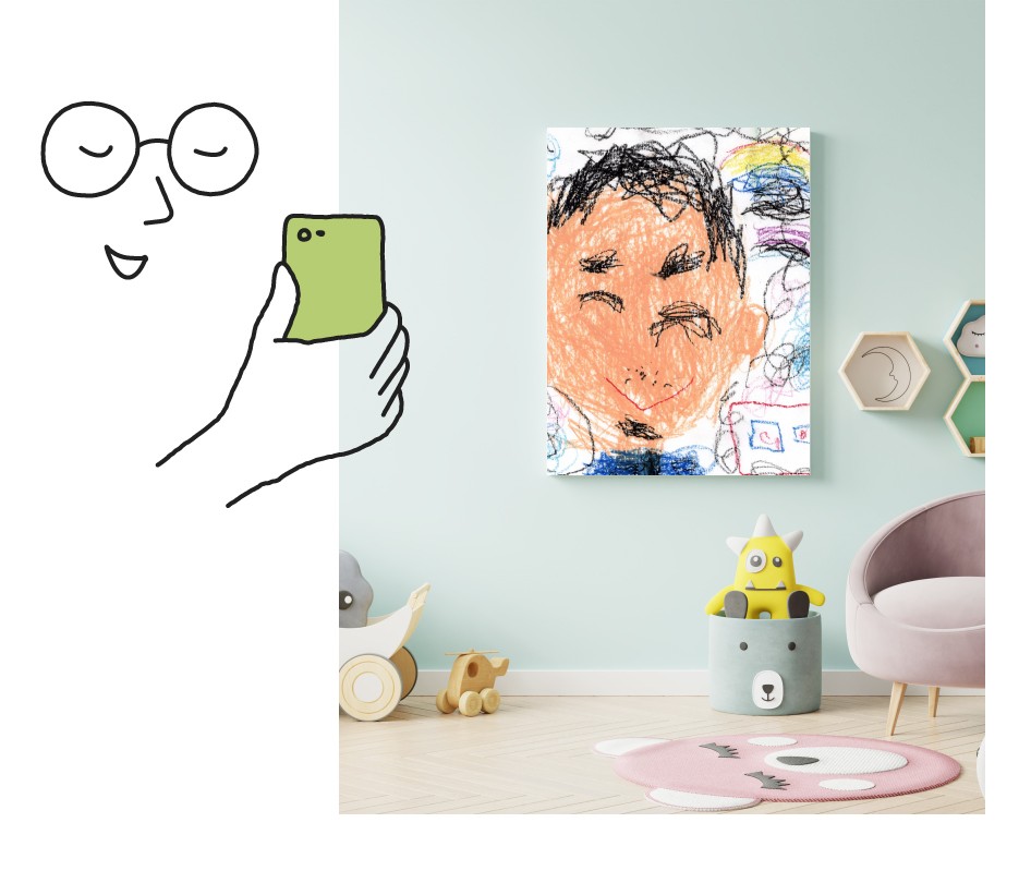 小さな大画伯の絵をそのままパネルに