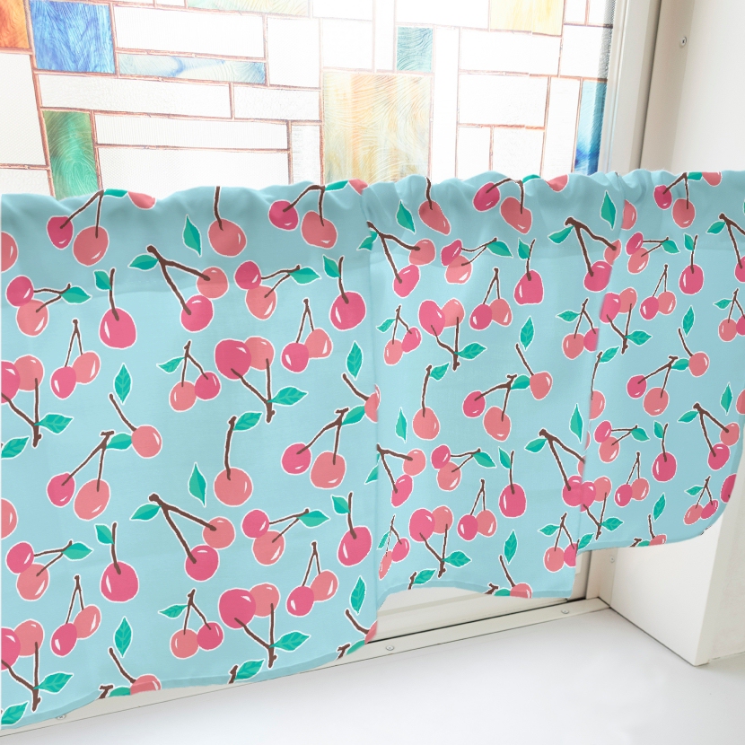 カフェカーテン さくらんぼ 800×450mm : のぼり旗 グッズプロ - 通販