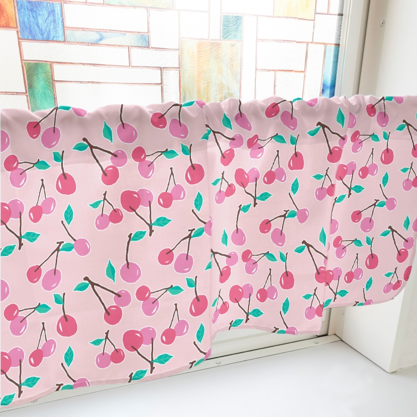 カフェカーテン さくらんぼ 800×450mm : のぼり旗 グッズプロ - 通販