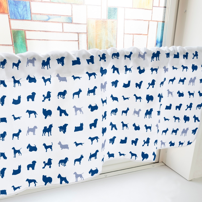カフェカーテン 犬シルエット 800×450mm : のぼり旗 グッズプロ - 通販