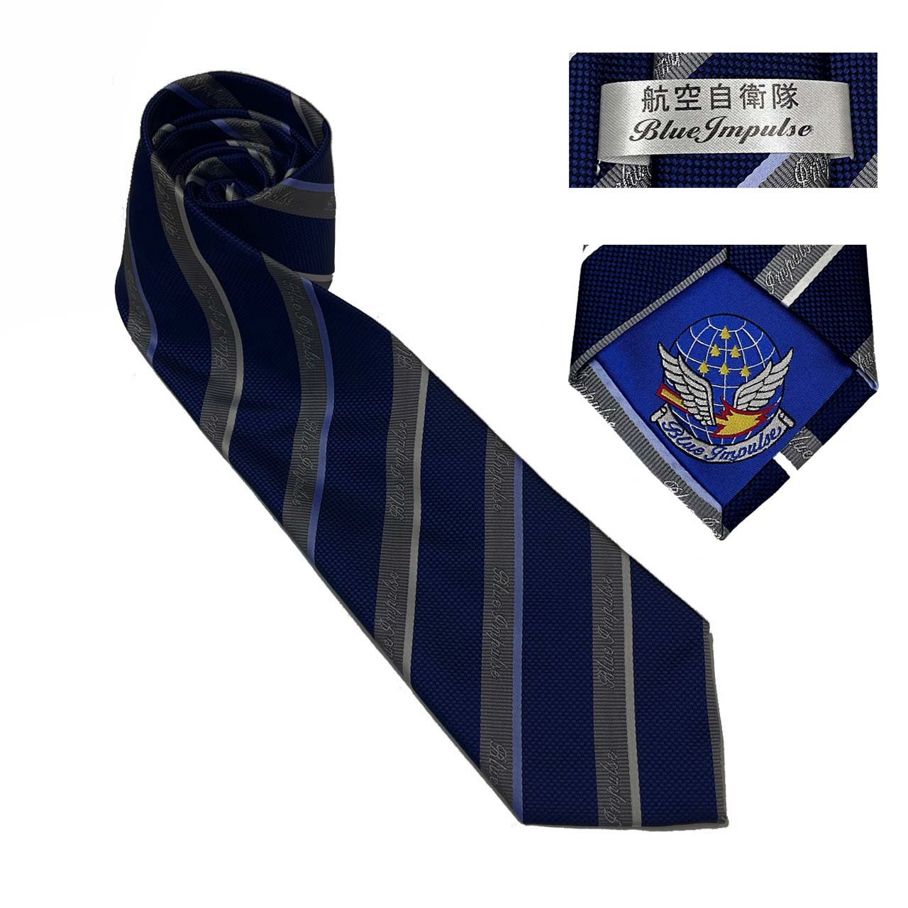 トラディショナルーモデルのネイビーブレザー&ネクタイ希少エンブレム付き トラディショナルーモデルのネイビーブレザー&ネクタイ希少エンブレム