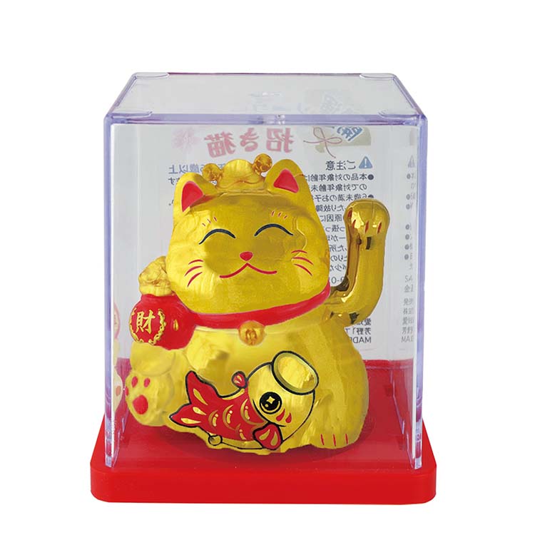 サントス 招き猫 開運ソーラー招き猫 開運鯉のぼり 約4.9×5.5×6.2cm 全