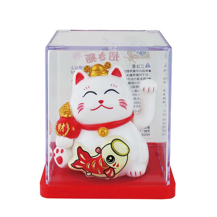 サントス 招き猫 開運ソーラー招き猫 開運鯉のぼり 約4.9×5.5×6.2cm 全
