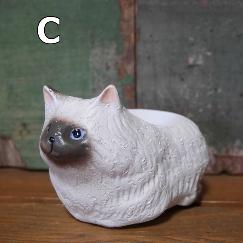 くつろぎ猫 リトルレジンポット インテリア ガーデニング プランター