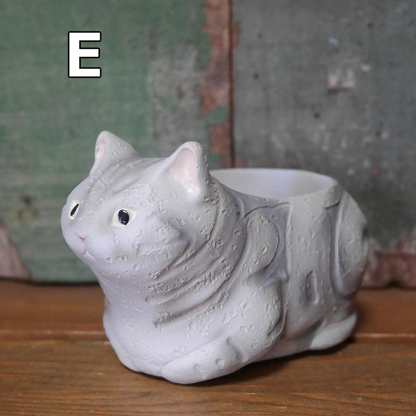くつろぎ猫 リトルレジンポット インテリア ガーデニング プランター
