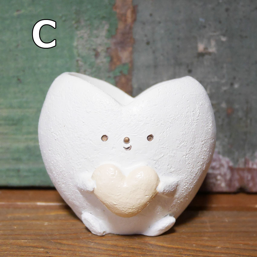 Decor Wholesale Elevated | Pot Orchid Hearts Cherished モルタル雑貨　（お任せ植物付き）168 400★Heart鉢pink | Decor Accent 鉢・プランター