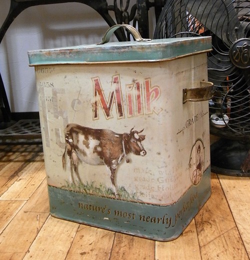 ブリキ缶 ストッカー Milk カントリー雑貨 : アメリカン雑貨のグッズ