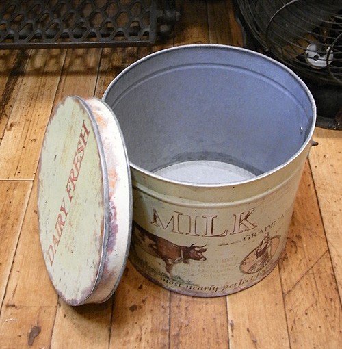 ブリキ缶 ストッカー Milk カントリー雑貨 : アメリカン雑貨のグッズ