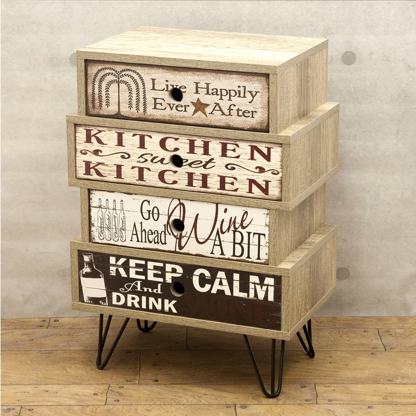 スタジオファニチャー 4段キャビネット 組立家具 : アメリカン雑貨の