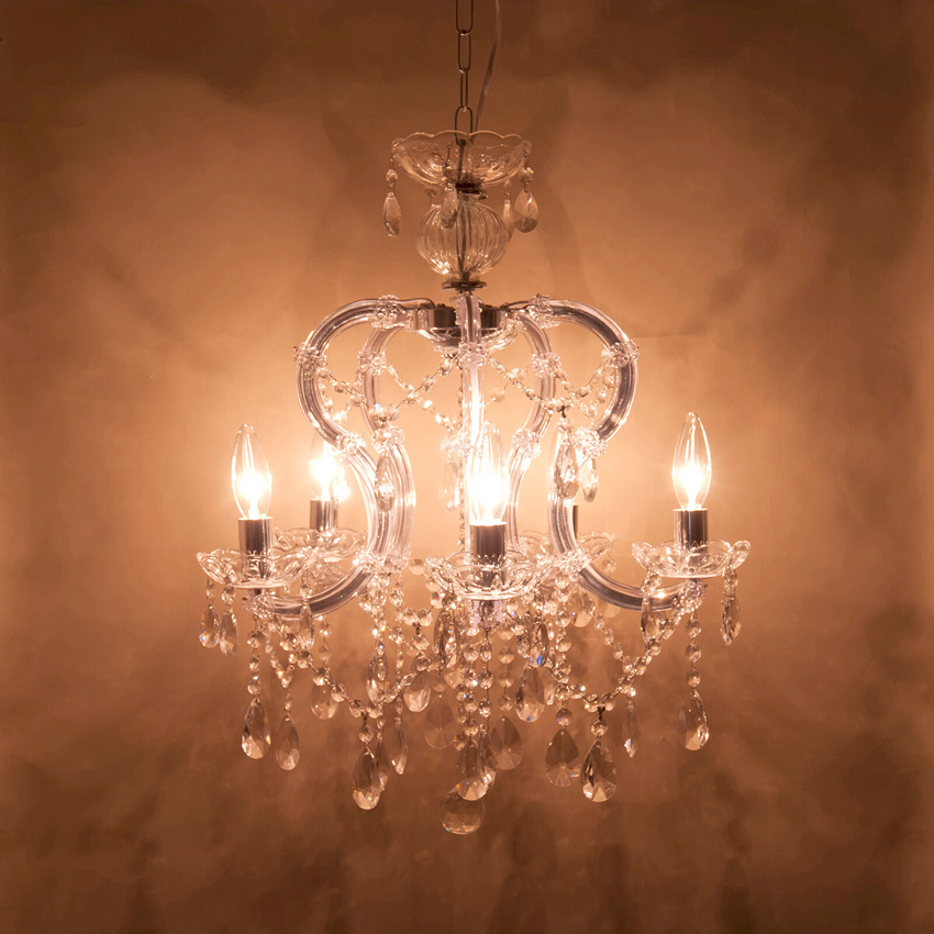 クリスタルガラス シャンデリア 5灯 クリスタルガラス シャンデリア(5灯)｜アンティーク家具・照明の専門店