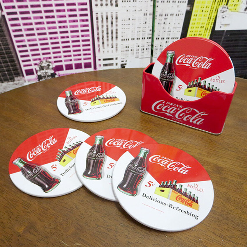 コカ・コーラ コースター 6枚セット Coca-Cola アメリカン雑貨 : am