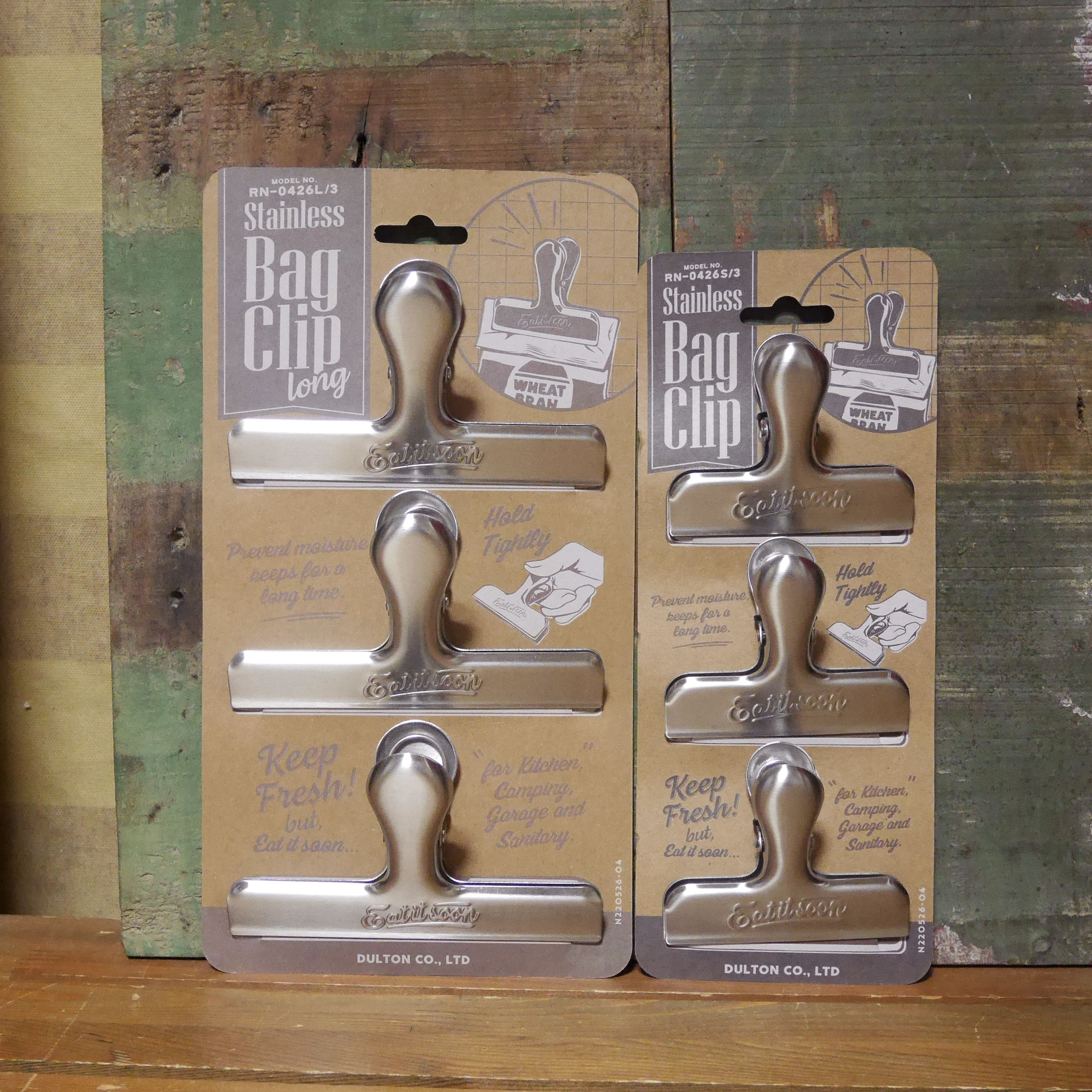 DULTON ダルトン ステンレス スチール バッグ クリップ Sサイズ 3pcs