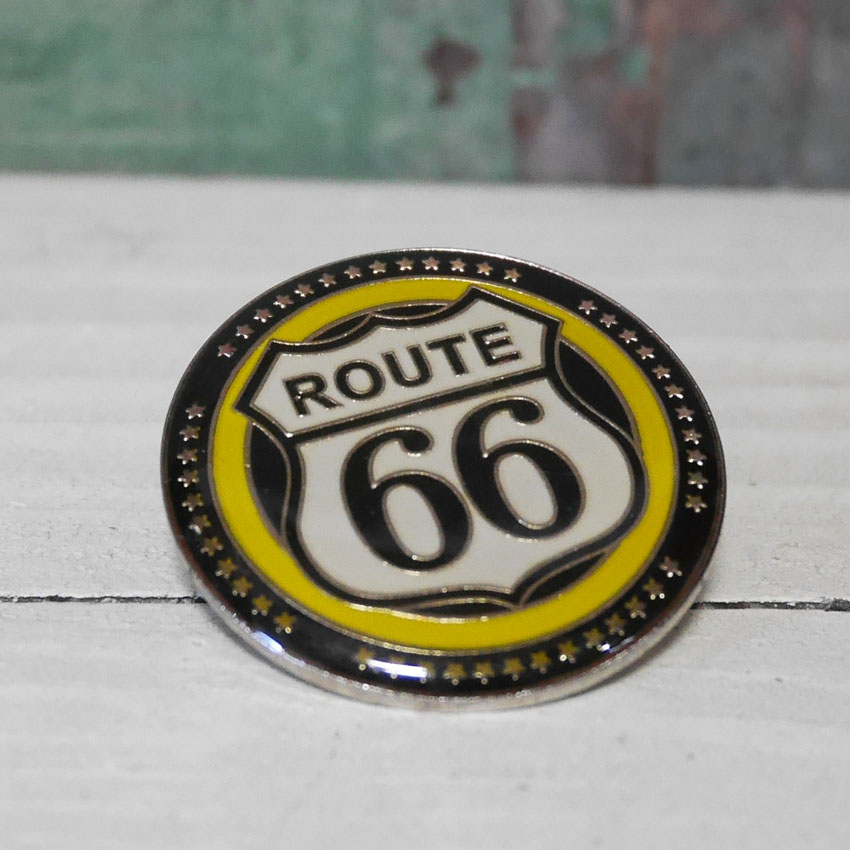 ルート66 ピンバッジ アクセサリー ROUTE66 ピンズ ラウンド