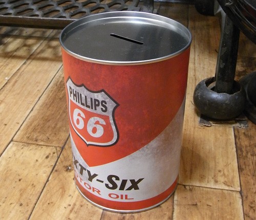 アンティーク風 フィリップス66 オイル缶 貯金箱 : アメリカン雑貨の アンティーク風 フィリップス66 オイル缶 貯金箱 : アメリカン雑貨の