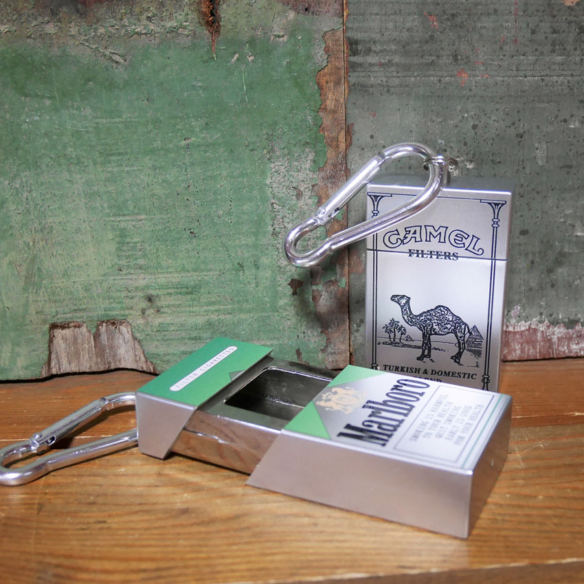 タバコ 箱型 携帯灰皿 キーホルダー 灰皿 キャメル マルボロメンソール