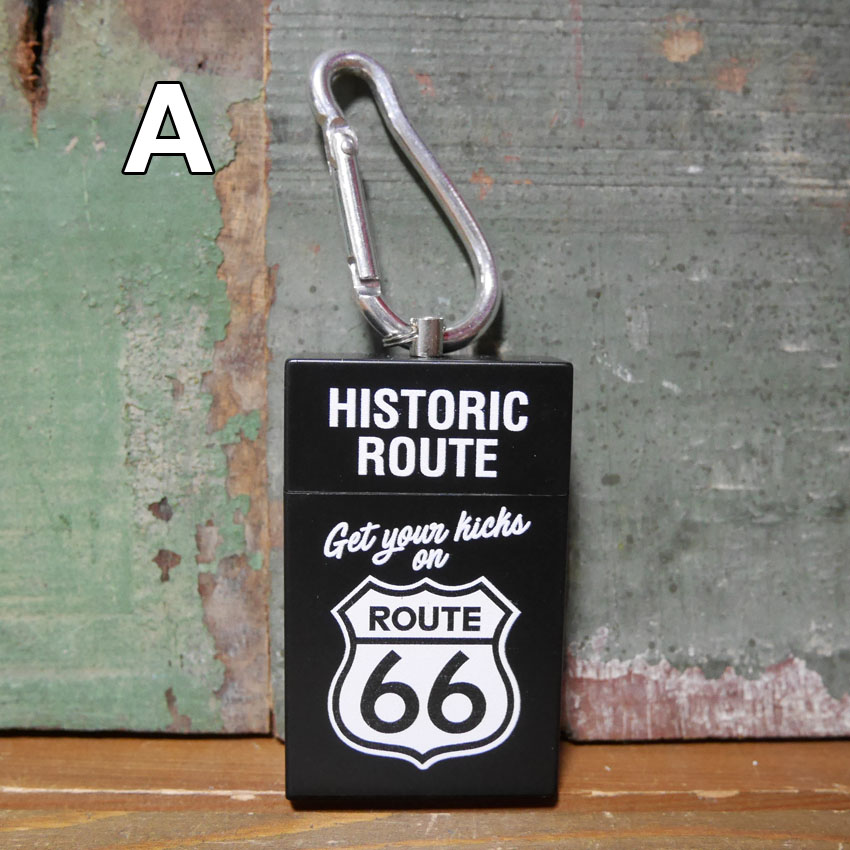 タバコ 箱型 携帯灰皿 キーホルダー 灰皿 ルート66 ROUTE66