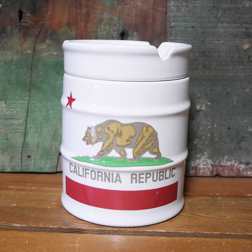ヴィンテージ　USA カリフォルニア　灰皿 ドラム缶灰皿 カリフォルニア アメリカン 卓上灰皿 CALIFORNIA 陶器製