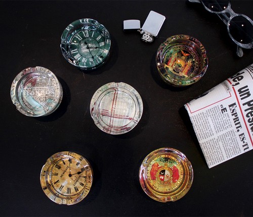 レトロチックアッシュトレイ タウンマップ 卓上灰皿 地図 : アメリカン