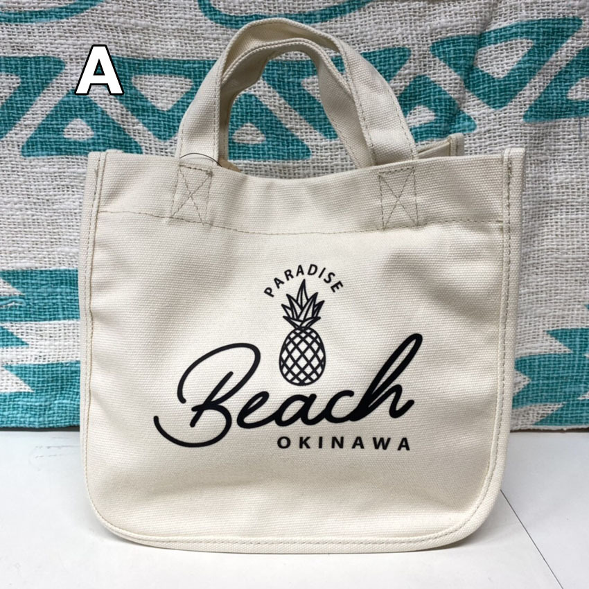 ★きなこ パイナップルトートバッグ オーダー品 PUKANA OKINAWA パイナップル ミニトートバッグ Beach 手提げカバン