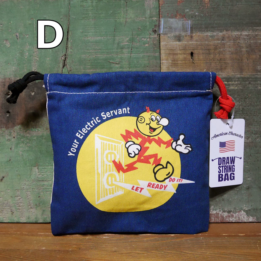 アメリカン 巾着袋 DRAWSTRING BAG 小物収納袋 アメリカン雑貨
