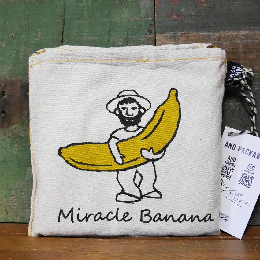 AND PACKABLE（アンドパッカブル） MBO ツイルマルシェバッグ バナナ