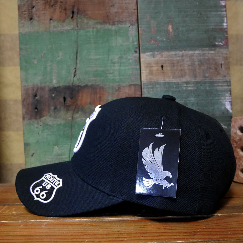 ルート66 キャップ ROAD SHIELD ブラック ROUTE66 帽子 アメカジ