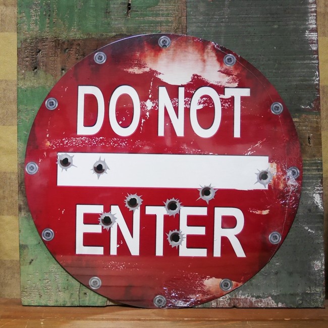 DO NOT ENTER ブリキ看板 進入禁止 標識 トラフィックサイン看板