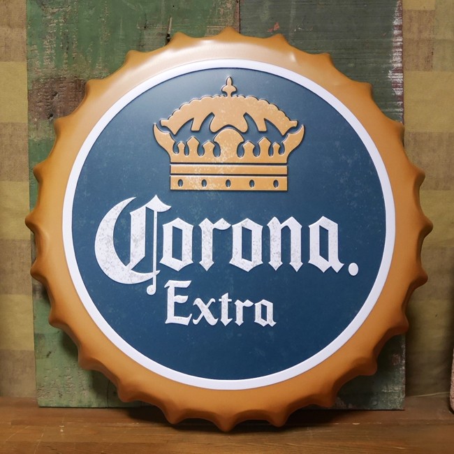 コロナビール 王冠型 ブリキ看板 インテリア メタルサインプレート