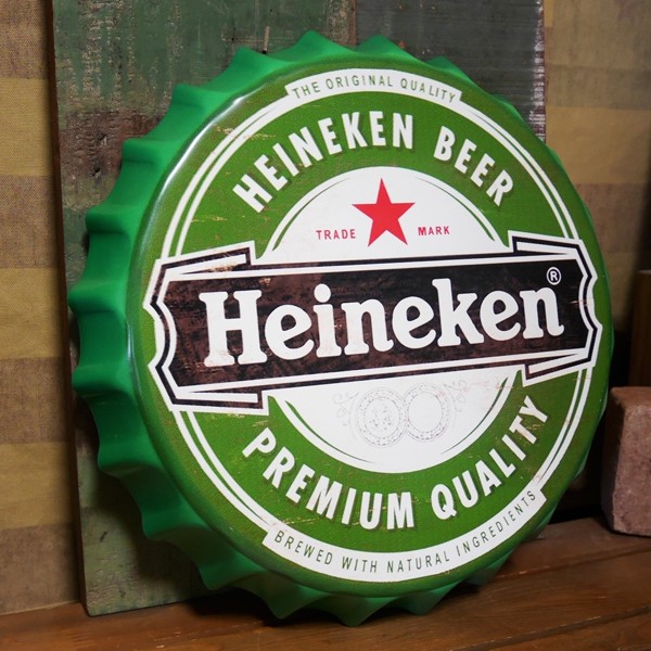 ハイネケン ボトルキャップサイン Heineken インテリア 王冠型 ブリキ