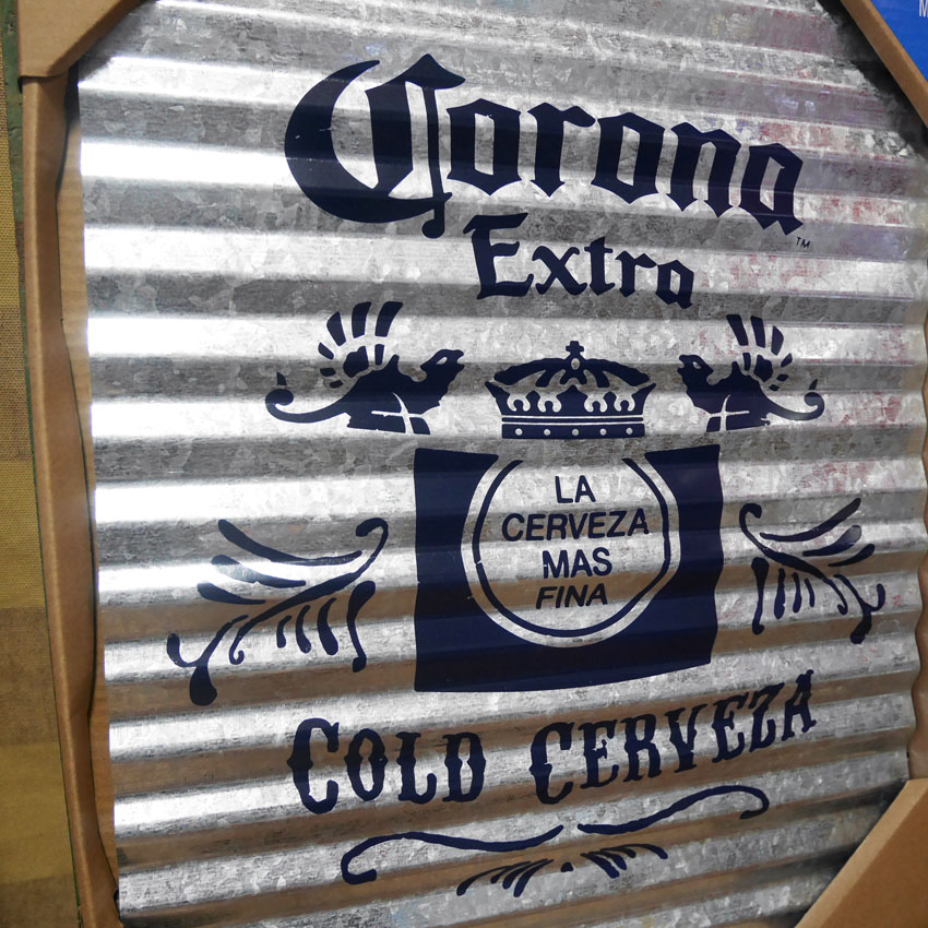 コロナビール コルゲート ティンサイン ブリキ看板 インテリア CORONA
