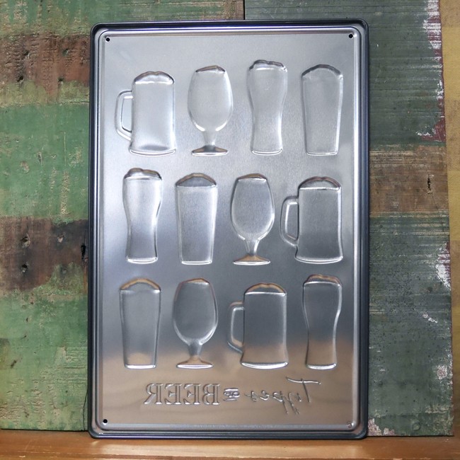 アンティーク メタルプレート TYPE OF BEER ブリキ看板 インテリア