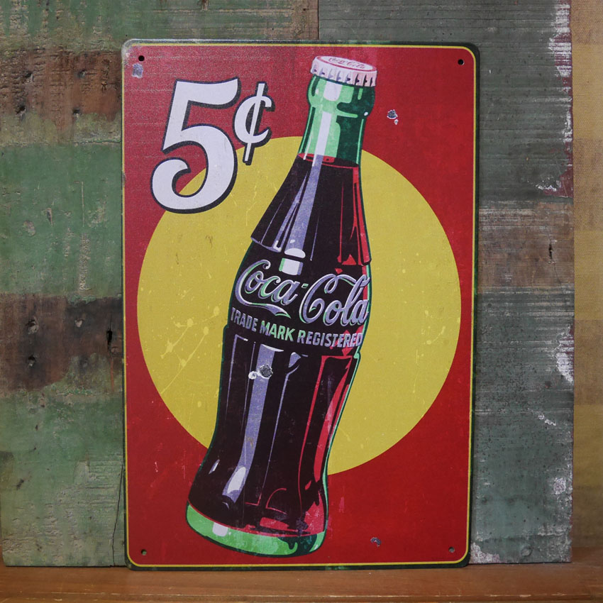 コカコーラ アメリカンサインボード Coca-Cola インテリア ブリキ看板 