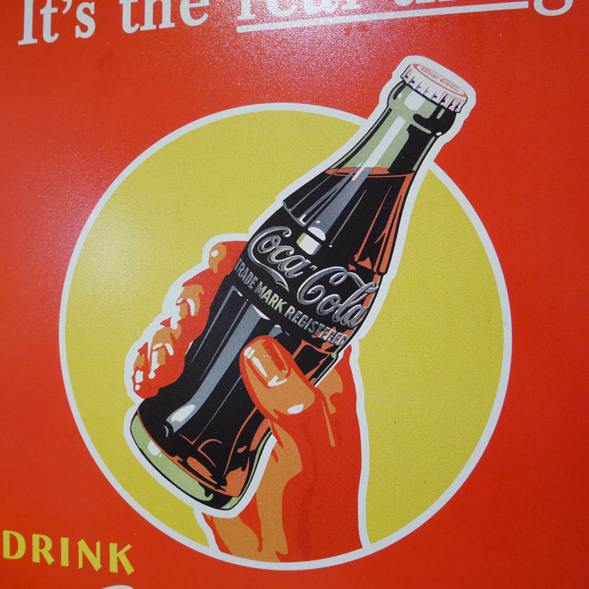 Coca Cola（コカコーラ） ティンサイン real thing ブリキ看板 Coca