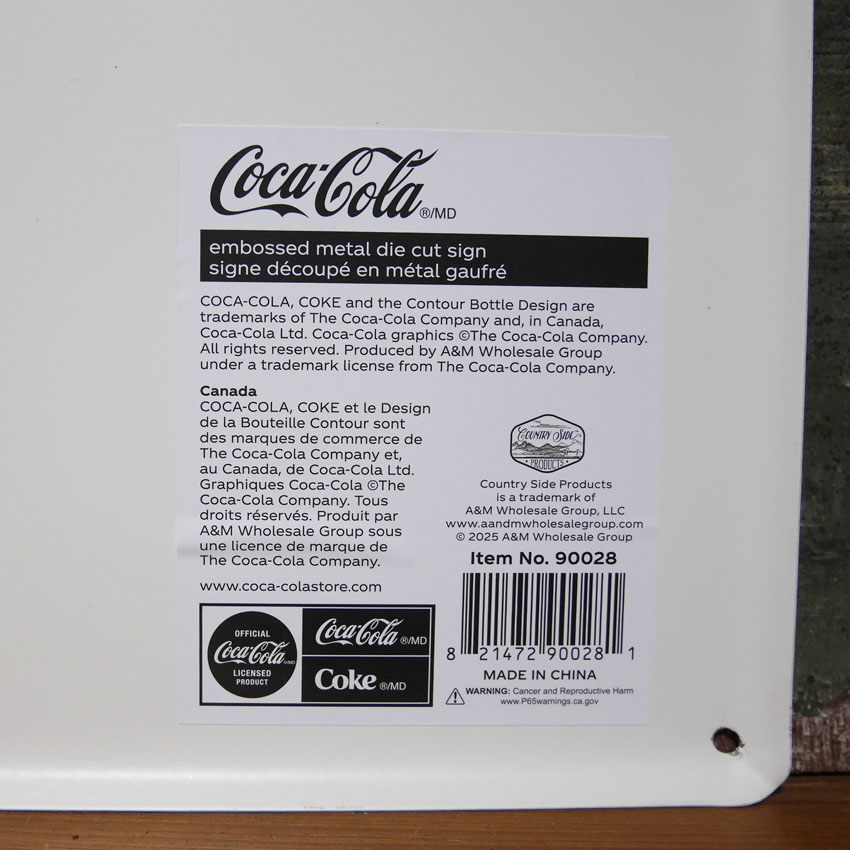 Coca Cola（コカコーラ） ダイカット エンボスメタルサイン Coca-Cola