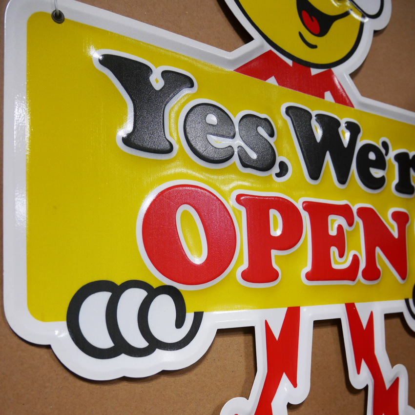 レディキロワット エンボスサイン看板 embossed SIGN FEPC OPEN ブリキ