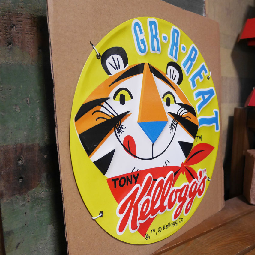 ケロッグ トニータイガー エンボスメタルサイン KELLOGGS ブリキ看板