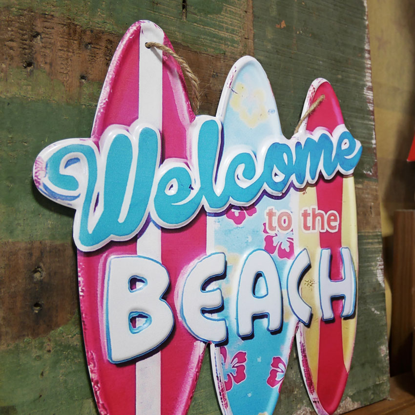 アンティークエンボスプレート Welcome to the BEACH インテリア
