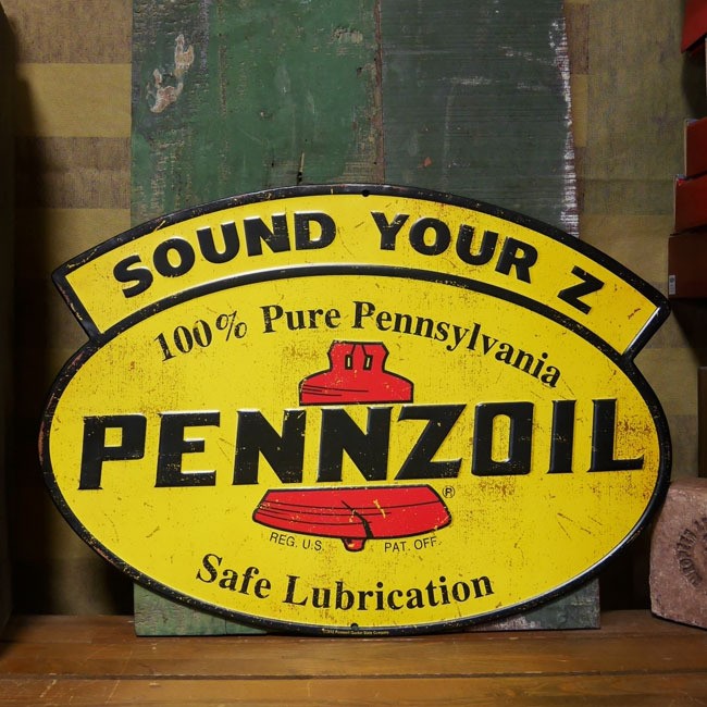 US エンボスサイン PENNZOIL SOUND YOUR Z ブリキ看板 インテリア