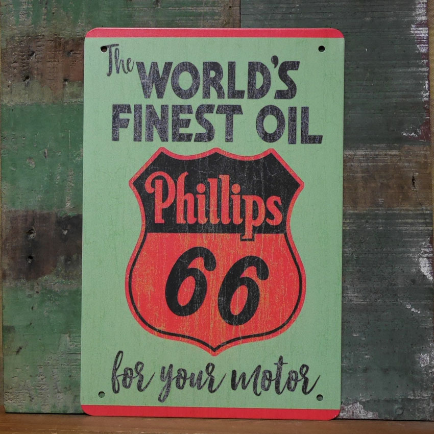 Phillips 66 アンティーク雑貨　アメリカ看板 アメリカンサインボード PHILLIPS66 インテリア フィリップス66 A4