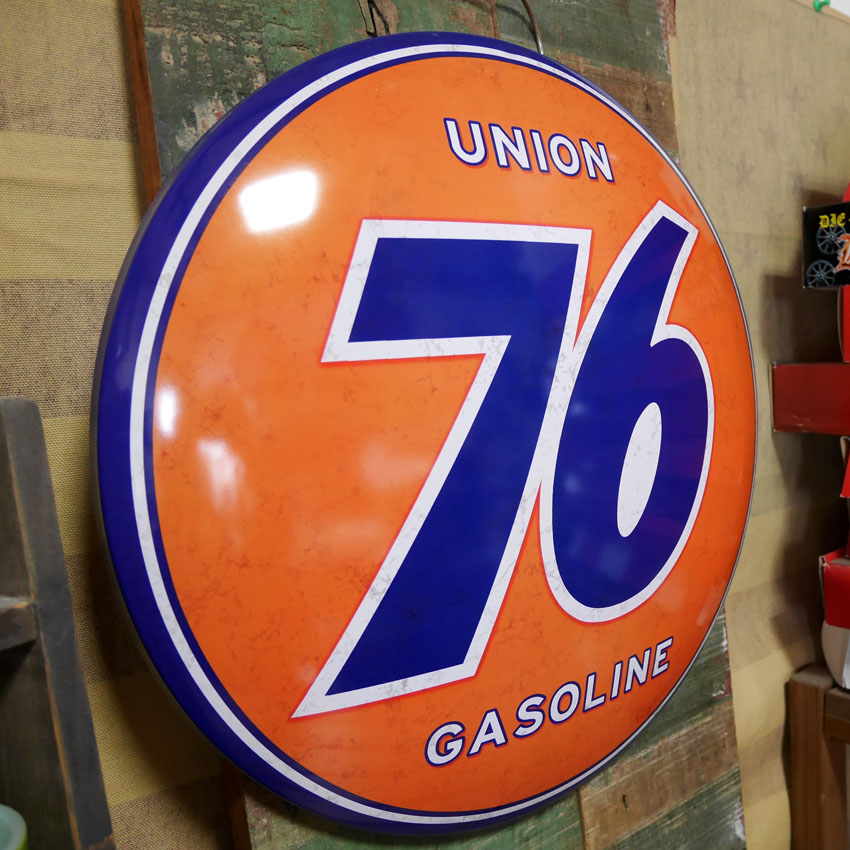 超レアJUN SHOPエンブレム看板　本物　JUNSHOP店舗用看板現存数超希少 ユノカル76 ドームサイン UNION76 インテリア ドーム型 ブリキ看板