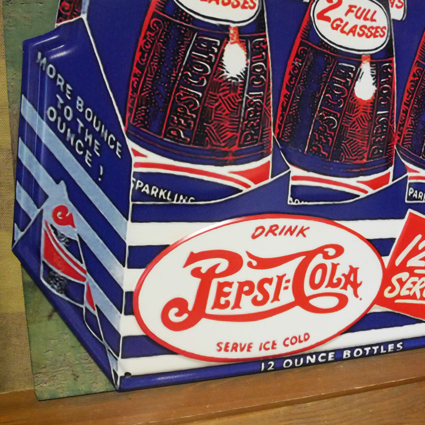 レア！ 1950年代 ペプシ エンボス 看板 Pepsi-Cola サイン - その他