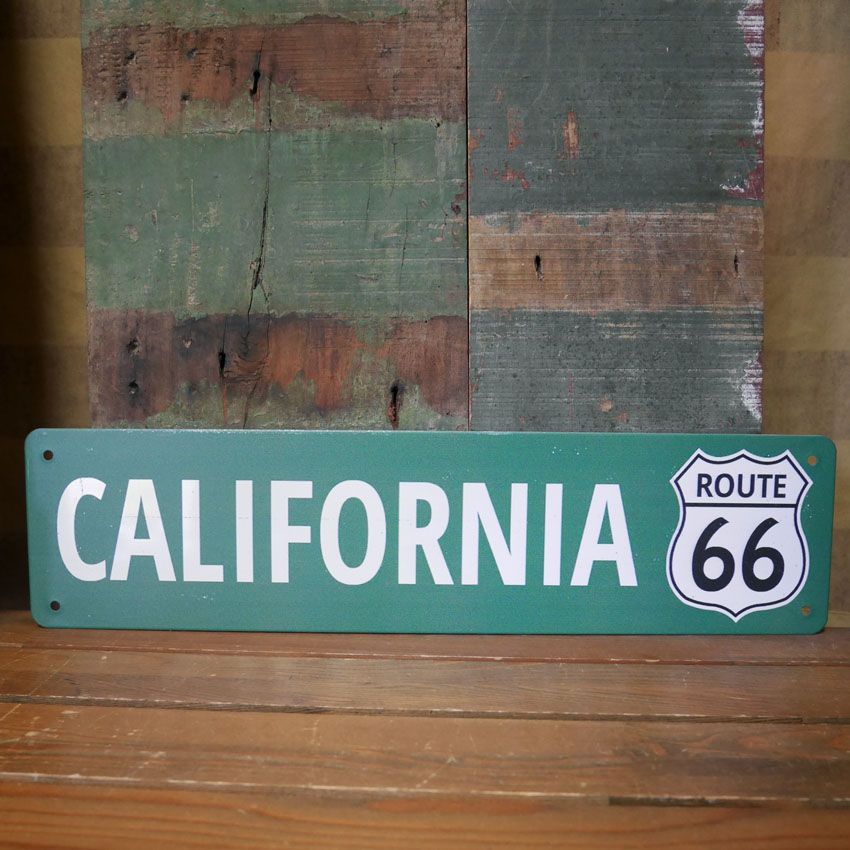 ルート66 アメリカンサインボード U.S.ROUTE66 CALIFORNIA ブリキ看板