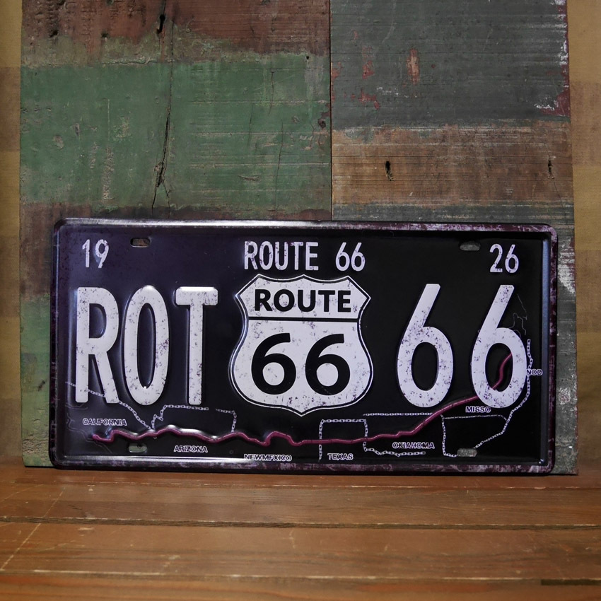 ルート66 アンティークエンボスプレート ROUTE66 Sign Map 
